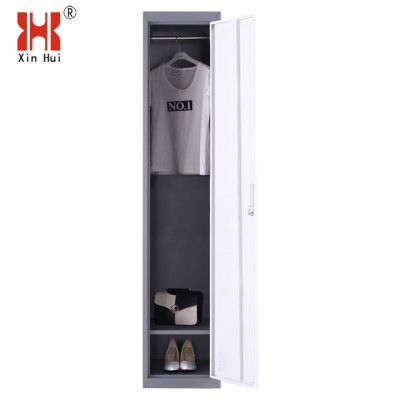 Xinhui factory high quality one door metal steel wardrobe cabinet for bedroom